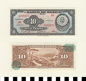 Thumbnail of Bank Note: Mexico, 10 Pesos (1992.23.1085A)