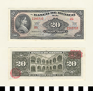 Thumbnail of Bank Note: Mexico, 20 Pesos (1992.23.1086B)