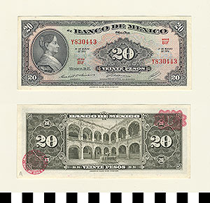 Thumbnail of Bank Note: Mexico, 20 Pesos (1992.23.1088A)