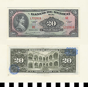 Thumbnail of Bank Note: Mexico, 20 Pesos (1992.23.1088B)