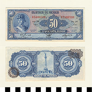 Thumbnail of Bank Note: Mexico, 50 Pesos (1992.23.1093)