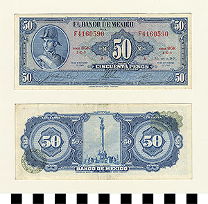 Thumbnail of Bank Note: Mexico, 50 Pesos (1992.23.1094A)