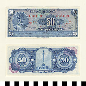 Thumbnail of Bank Note: Mexico, 50 Pesos (1992.23.1094B)