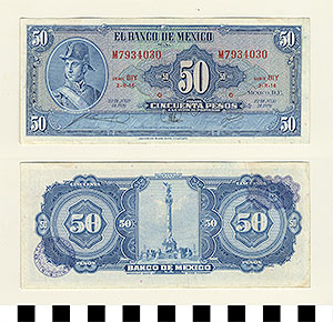 Thumbnail of Bank Note: Mexico, 50 Pesos (1992.23.1095B)