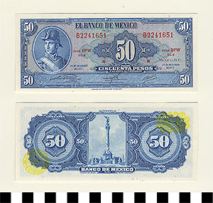 Thumbnail of Bank Note: Mexico, 50 Pesos (1992.23.1096D)