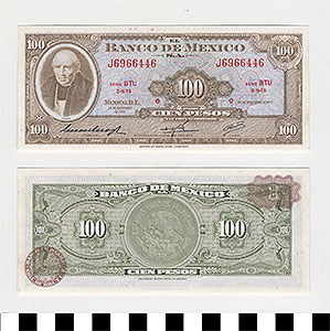 Thumbnail of Bank Note: Mexico, 100 Pesos (1992.23.1100A)