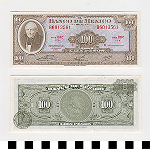 Thumbnail of Bank Note: Mexico, 100 Pesos (1992.23.1100B)