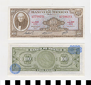Thumbnail of Bank Note: Mexico, 100 Pesos (1992.23.1101A)