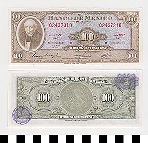 Thumbnail of Bank Note: Mexico, 100 Pesos (1992.23.1101B)