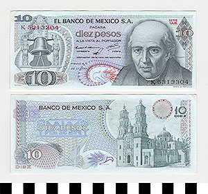 Thumbnail of Bank Note: Mexico, 10 Pesos (1992.23.1107B)