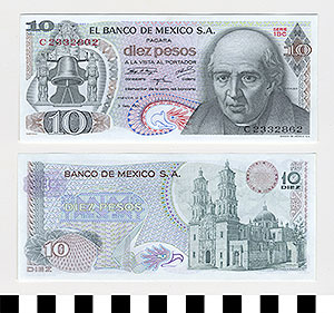 Thumbnail of Bank Note: Mexico, 10 Pesos (1992.23.1108D)