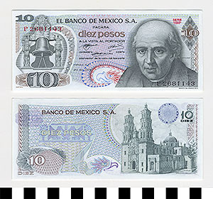 Thumbnail of Bank Note: Mexico, 10 Pesos (1992.23.1109)