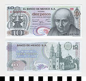 Thumbnail of Bank Note: Mexico, 10 Pesos (1992.23.1110A)