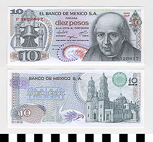 Thumbnail of Bank Note: Mexico, 10 Pesos (1992.23.1112B)
