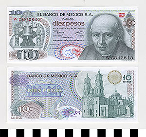Thumbnail of Bank Note: Mexico, 10 Pesos (1992.23.1113B)
