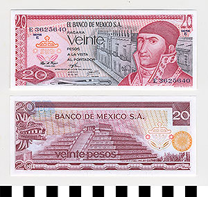 Thumbnail of Bank Note: Mexico, 20 Pesos (1992.23.1114A)