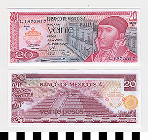 Thumbnail of Bank Note: Mexico, 20 Pesos (1992.23.1114B)