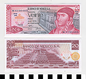 Thumbnail of Bank Note: Mexico, 20 Pesos (1992.23.1115B)