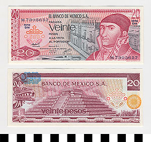 Thumbnail of Bank Note: Mexico, 20 Pesos (1992.23.1117B)
