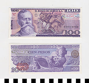 Thumbnail of Bank Note: Mexico, 100 Pesos (1992.23.1120B)