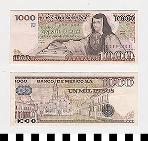 Thumbnail of Bank Note: Mexico, 1,000 Pesos (1992.23.1123)