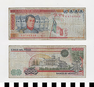 Thumbnail of Bank Note: Mexico, 5,000 Pesos (1992.23.1125)