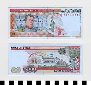 Thumbnail of Bank Note: Mexico, 5,000 Pesos (1992.23.1126)