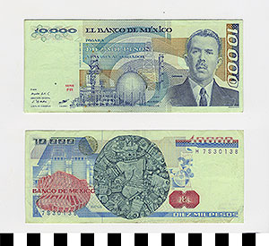 Thumbnail of Bank Note: Mexico, 10,000 Pesos (1992.23.1127)