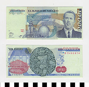 Thumbnail of Bank Note: Mexico, 10,000 Pesos (1992.23.1128)