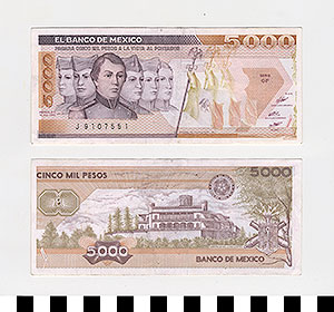 Thumbnail of Bank Note: Mexico, 5,000 Pesos (1992.23.1130)