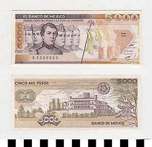 Thumbnail of Bank Note: Mexico, 5,000 Pesos (1992.23.1131)