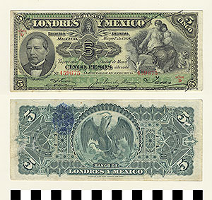 Thumbnail of Bank Note: Mexico, 5 Pesos (1992.23.1159)