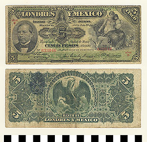 Thumbnail of Bank Note: Mexico, 5 Pesos (1992.23.1160)
