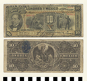 Thumbnail of Bank Note: Mexico, 10 Pesos (1992.23.1163)