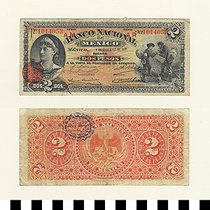 Thumbnail of Bank Note: Mexico, 2 Pesos (1992.23.1170)