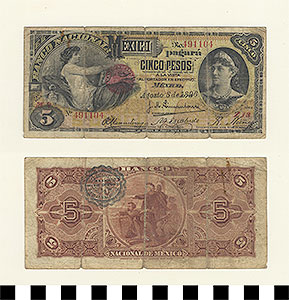 Thumbnail of Bank Note: Mexico, 5 Pesos (1992.23.1171)