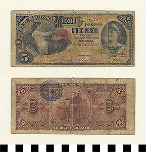 Thumbnail of Bank Note: Mexico, 5 Pesos (1992.23.1172)