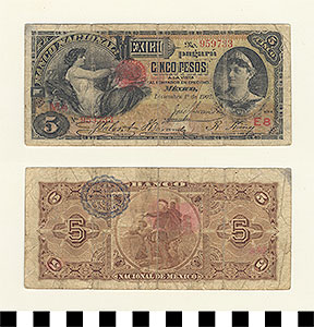 Thumbnail of Bank Note: Mexico, 5 Pesos (1992.23.1174)