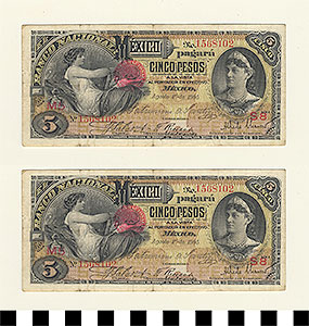 Thumbnail of Bank Note: Mexico, 5 Pesos (1992.23.1175)