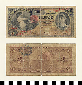 Thumbnail of Bank Note: Mexico, 5 Pesos (1992.23.1181)