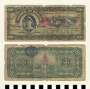 Thumbnail of Bank Note: Mexico, 20 Pesos (1992.23.1202)