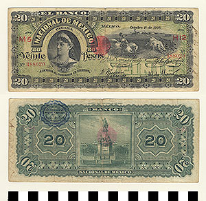 Thumbnail of Bank Note: Mexico, 20 Pesos (1992.23.1204)