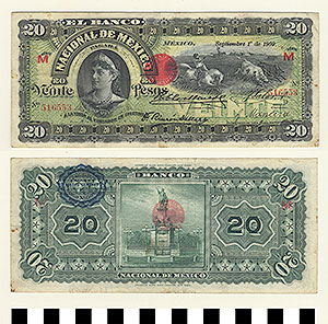 Thumbnail of Bank Note: Mexico, 20 Pesos (1992.23.1206)