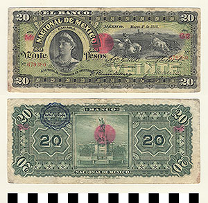 Thumbnail of Bank Note: Mexico, 20 Pesos (1992.23.1207)