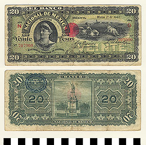 Thumbnail of Bank Note: Mexico, 20 Pesos (1992.23.1208)