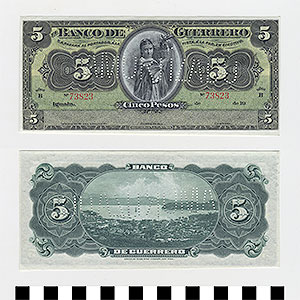 Thumbnail of Bank Note: Mexico, 5 Pesos (1992.23.1223)