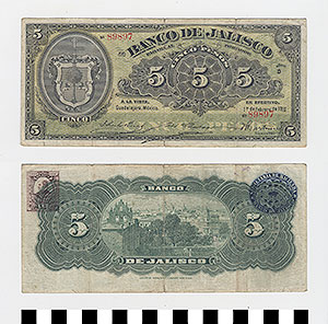 Thumbnail of Bank Note: Mexico, 5 Pesos (1992.23.1232)