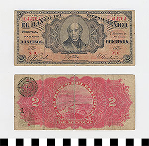 Thumbnail of Bank Note: Mexico, 2 Pesos (1992.23.1234)
