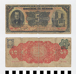 Thumbnail of Bank Note: Mexico, 5 Pesos (1992.23.1235)