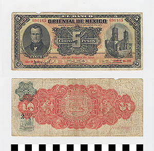 Thumbnail of Bank Note: Mexico, 5 Pesos (1992.23.1237)